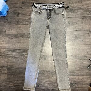 Freddy Women's Light Gray Skinny Jeans with Branded Waistband